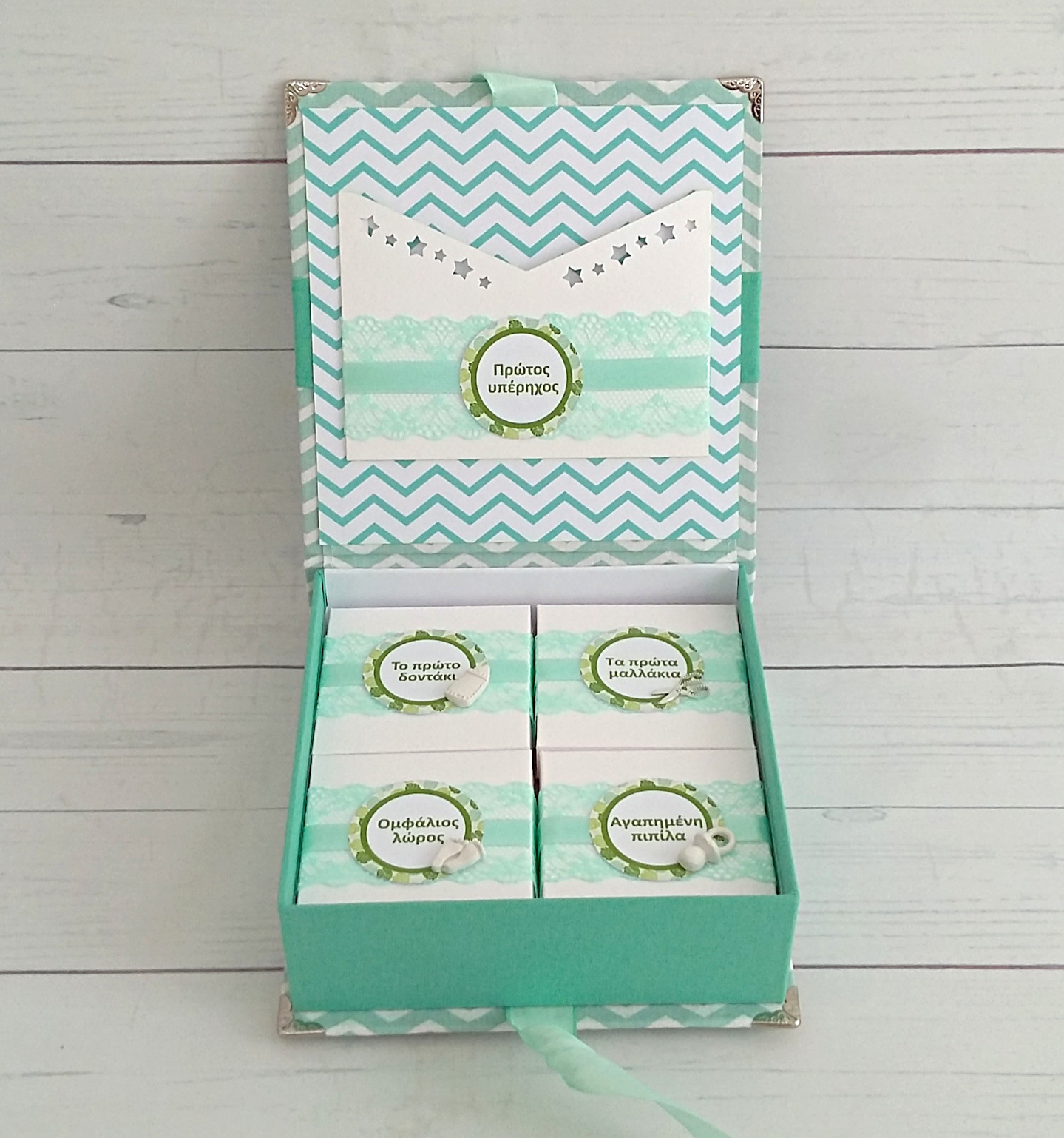 Aναμνηστικό κουτί με λιονταράκι chevron - Image 3