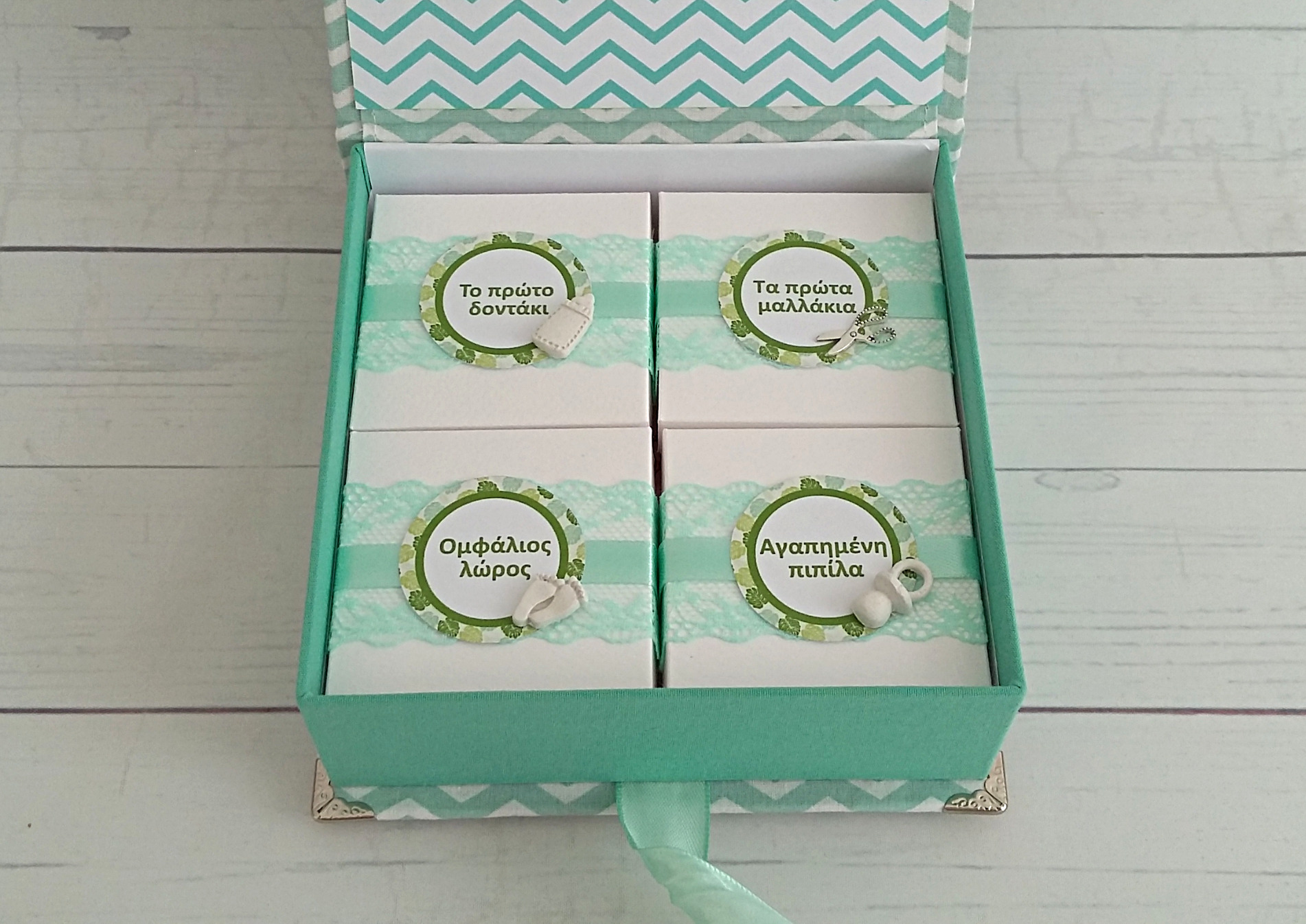 Aναμνηστικό κουτί με λιονταράκι chevron - Image 5