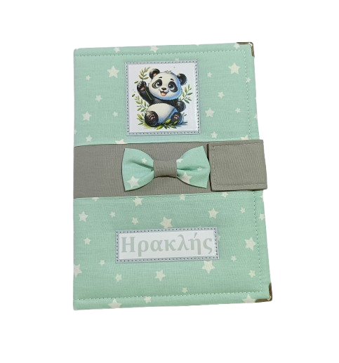 Θήκη για βιβλιάριο υγείας παιδιού "Panda mint"
