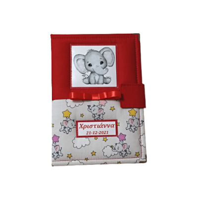 Θήκη βιβλιαρίου Baby Elephant red